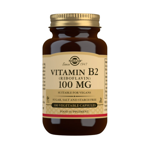 Solgar Vitamin B2 100mg 100 Vegetable Capsules Health Matters
