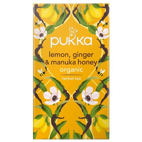 Pukka Lemon Ginger and Manuka tea