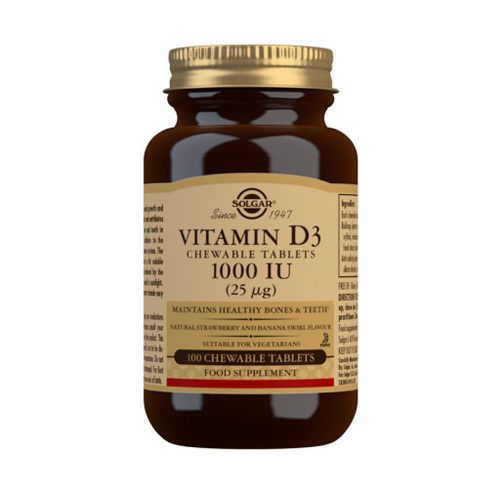 Solgar Vitamin D3 1000iu 100 Chewable Tablets