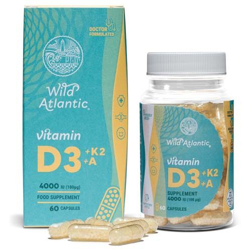 Wild Atlantic Health Vitamin D3, K2 & A 60 capsules