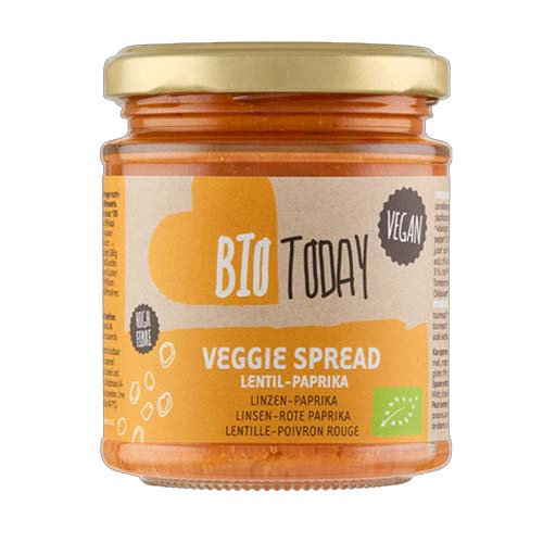 Bio Today Veggie spread Lentil& Paprika 160g